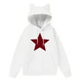thumbnail image 3 of Oplxuo Cute Cat Hoodie for Women Fashion Long Sleeve Hooded Pullover Tops Star Print Solid Color Fall Winter Sweatshirts, 3 of 3