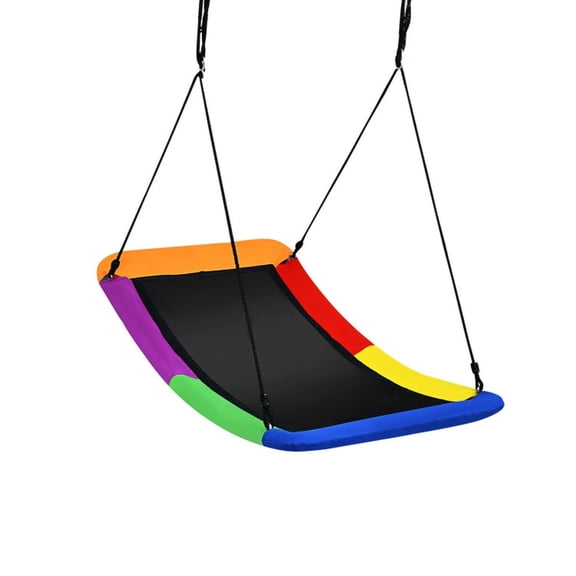Redsmile Platform Tree Swing for Kids and Adults, 60 Inch Giant Saucer Tree Swing with Adjustable Ropes, 700 lb Outdoor Backyard Swing, Multicolor
