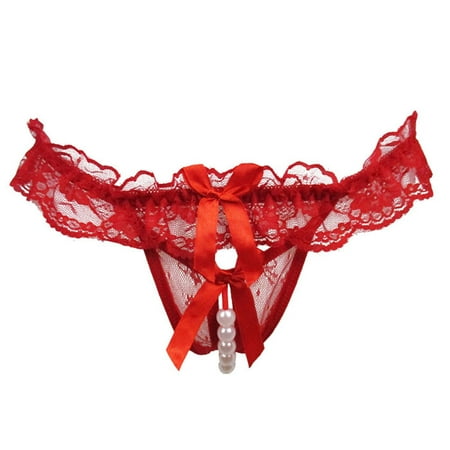 

〖TOTO〗Intimates For Women Lingerie Women Thong Beads Bowknot Girl Underwear Lace Knicker Panties