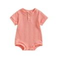 thumbnail image 1 of Bagilaanoe Newborn Baby Girl Boy Rompers Short Sleeve Bodysuits 3M 6M 9M 12M 18M Infant Casual One Piece Short Jumpsuit, 1 of 8