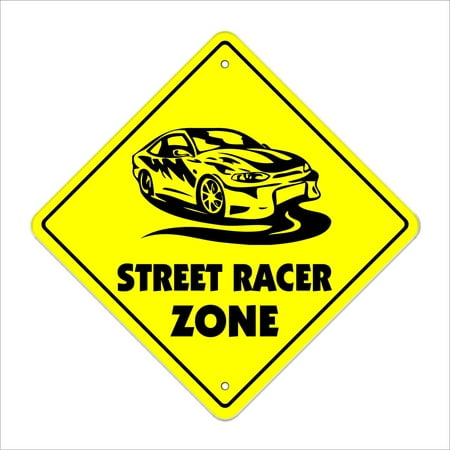 Street Racer Crossing Sign Zone Xing | Indoor/Outdoor | 14
