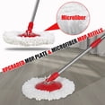 thumbnail image 4 of Spin Mop and Bucket, Microfiber Spin Mop & Bucket for Floor Cleaning, Dust Mop Kit with 3 Mop Heads, Floor Mop with Stainless Steel Wringer Set, Mops and buckets for floors, Red & Gray, 4 of 7