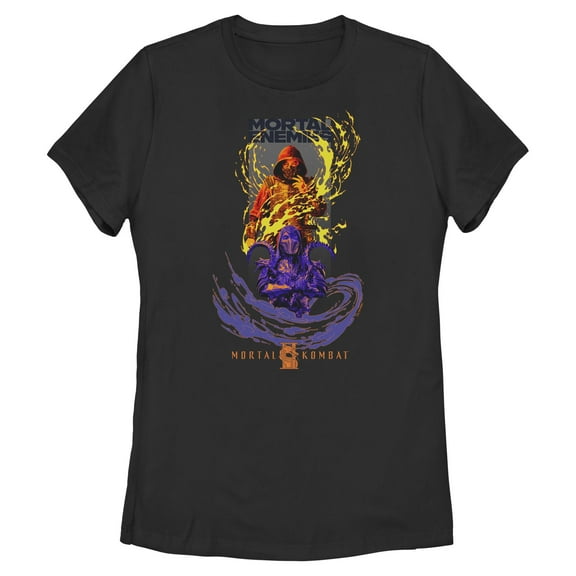 Womens Mortal Kombat II Scorpion and Noob Saibot Enemies T Shirt