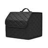Rinhoo Car Trunk Organizer Leather Foldable Storage Box Waterproof Portable Auto Container, Black Wire, S