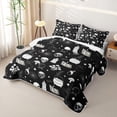 thumbnail image 3 of Homewish Witchy Line Art Magical Bed Spread Queen for Boys Girls, Cartoon Skull Mushroom Queen Coverlet Set, 3pcs, 3 of 7