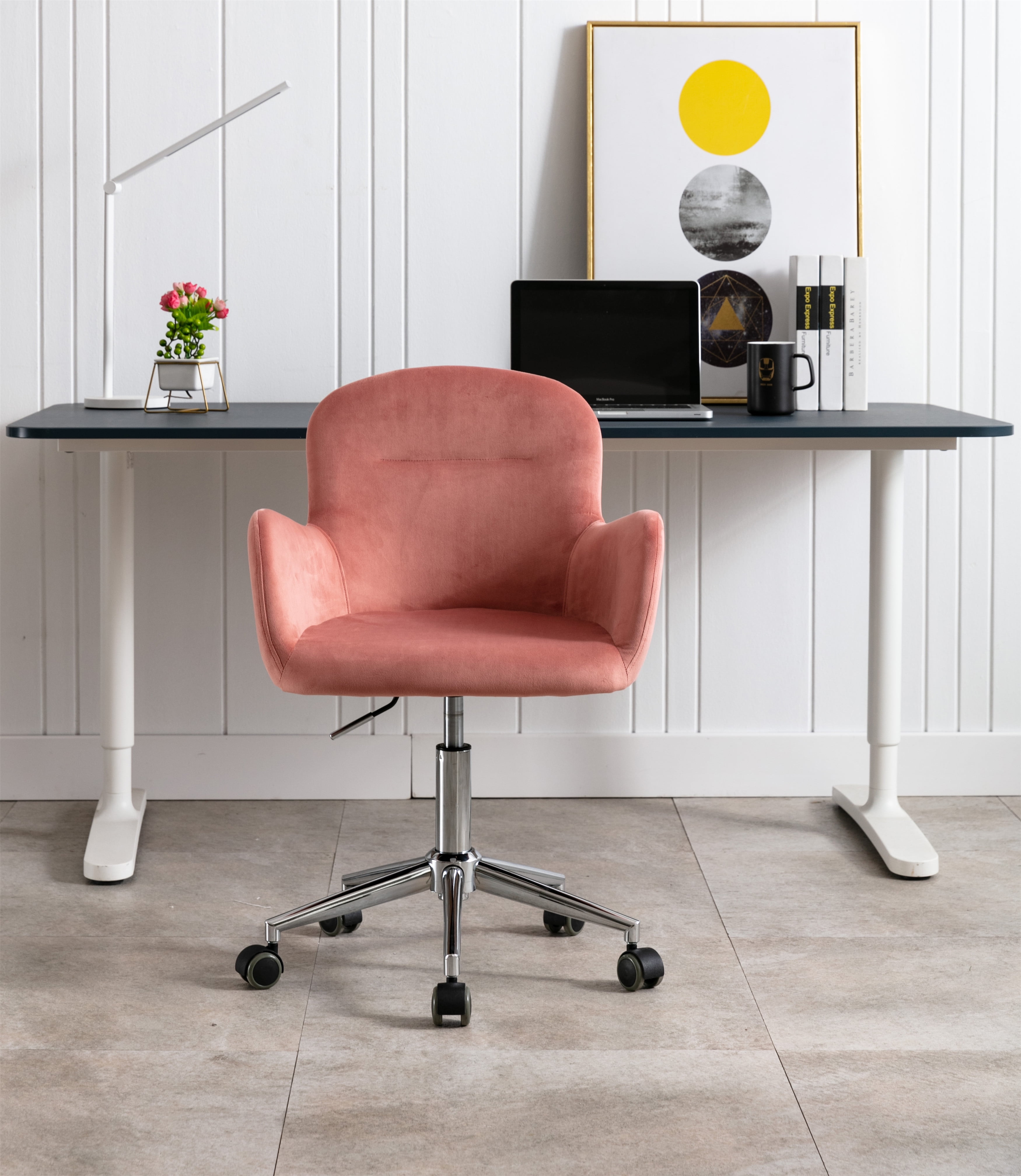 YOFE Home Office Chair, Adjustable Height Velvet Office