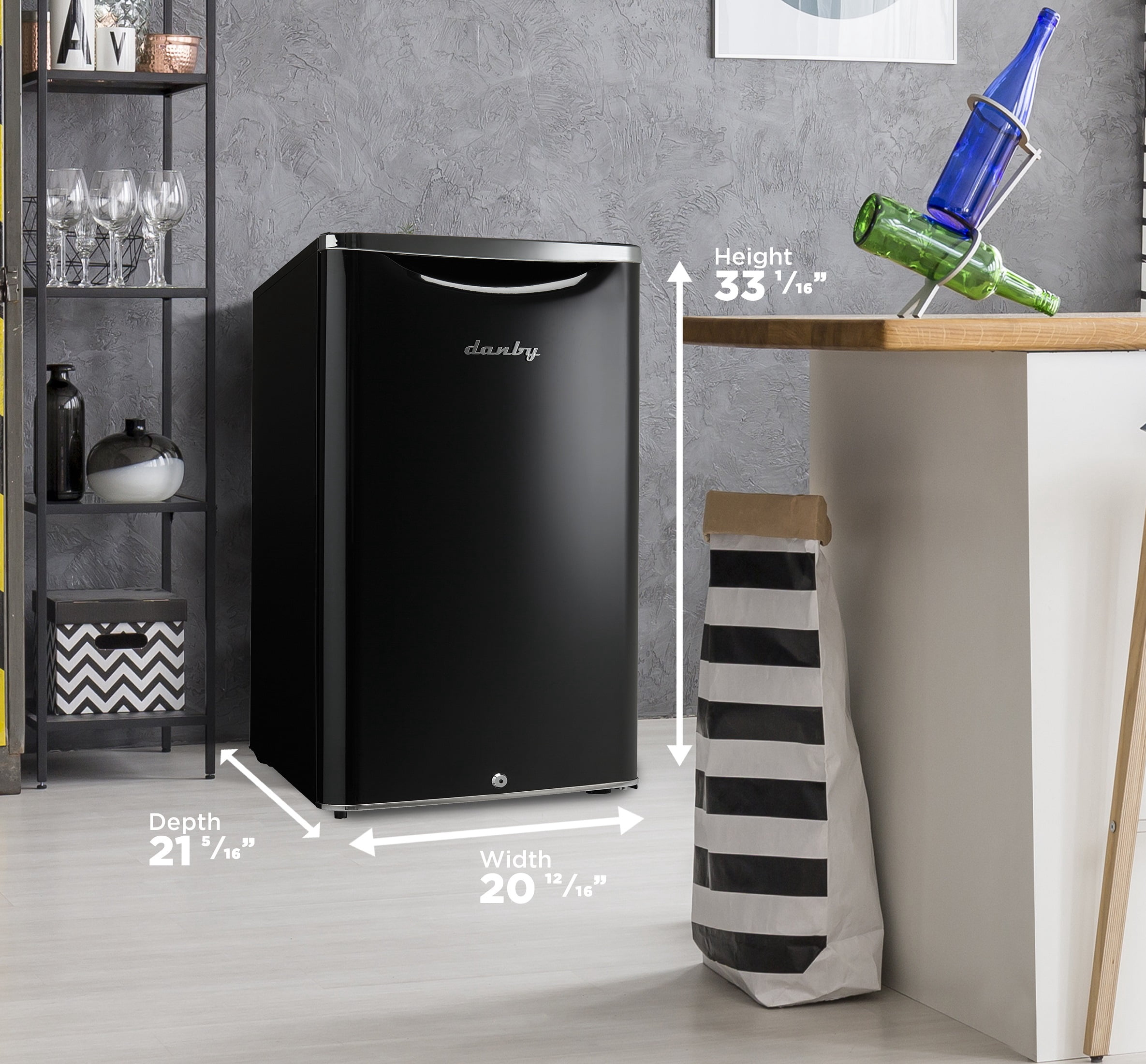 Danby 4.4 Cu Ft Mini All-Refrigerator DAR044A6MDB, Midnight Black