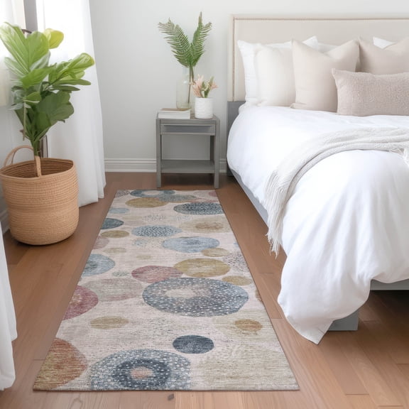 Addison Rugs Chantille Indoor/Outdoor Transitional Geometric Blush Machine Washable Runner Rug, 2'3" x 7'6"