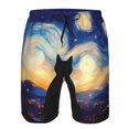 thumbnail image 3 of Logiee Cat Under Starry Skies Print Mens Swim Trunks Quick Dry Board Shorts,Breathable Hawaii Beach Shorts Swimwear Bathing Suits-XX-Large, 3 of 6