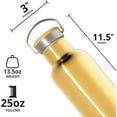 thumbnail image 2 of Elemental Classic Stainless Steel Water Bottle - 25oz Leak Proof Double Wall Insulated Water Bottle for Travel, Gym, Sports and Hydration - Thermos Water Bottles with Bamboo Lid - Gold, 2 of 8