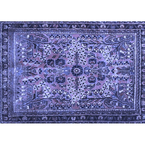 Ahgly Company Indoor Rectangle Persian Blue Traditional Area Rugs, 2' x 4'