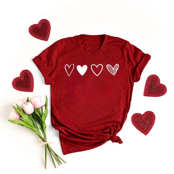 Goodtrade8 Valentines Shirts Womens Love Plus Size Valentine for Women Graphic for Girlfriend Pullover Short Sleeve Womens Tops
