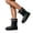 Black, variant on Women's Waterproof Mid-Calf Rain Boots Slip-On Winter Welly Shoes Black 2-2.5