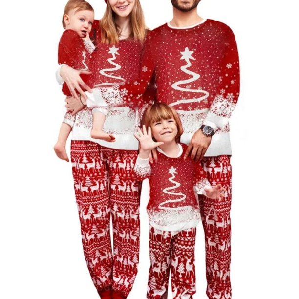Xmas Family Matching Clothing Christmas Pajamas 2024 New Year Fashion Green Santa Claus Print Adult Kids Set Baby Romper Pajamas