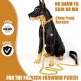 thumbnail image 3 of Dog Chain Leather Gold Dog Leather 4FT Stainless Steel 10mm Cuban Chain Dog Leather with Comfortable Handle, Suitable for Small, Medium and Large Dogs, 3 of 5