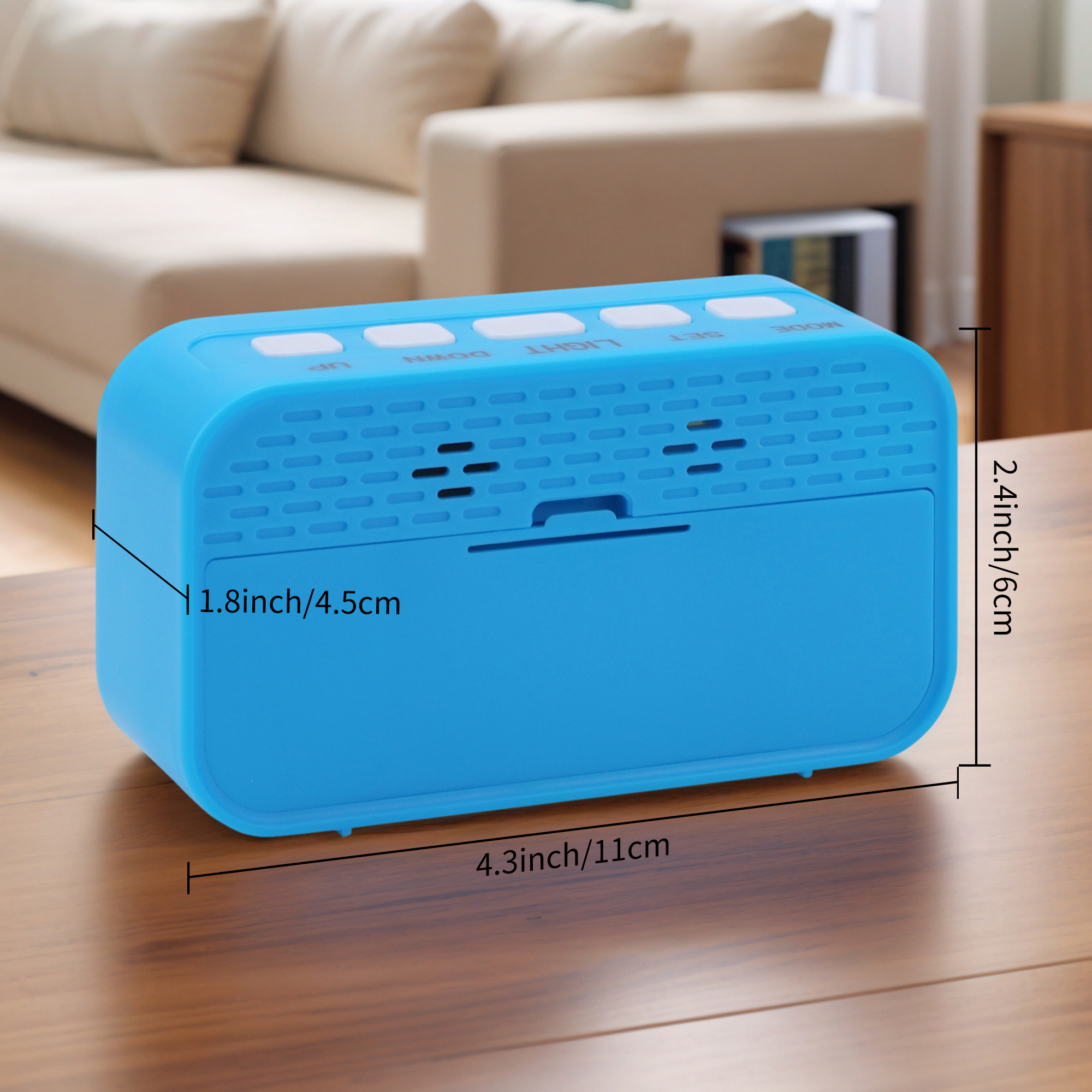 Unique Bargains Electric Alarm Clock with Temperature Display White 4.3"L x 1.8"W x 2.4"H