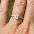 thumbnail image 2 of HeartsAndYou 1ct Engagement Ring for Women Radiant Cut Moissanite Ball Shank Solitaire 18k White Gold Over Silver, 2 of 8