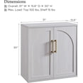 thumbnail image 2 of Arched Door Sideboard Buffet Cabinet, Accent Cabinet with Adjustable Shelf, Wood Modular Credenza Storage Cabinet for Dining Room, Living Room, Entryway, White, 2 of 8