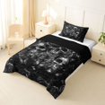 thumbnail image 2 of Castle Fairy Boho Skull Butterfly Twin Comforter Sets 2pcs,Spooky Rose Bedding Set,Gray Black,1 Comforter and 1 Pillowcase,Black Reversible, 2 of 6