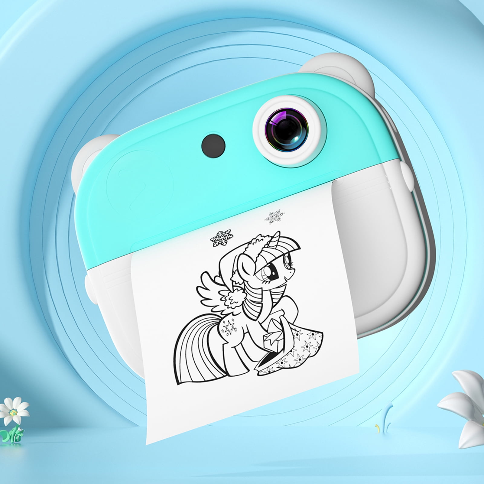 Kids Kids Camera  Thermal Printer 2.0 Inch Screen Photo Printer 48MP Rear Camera Support Timer Shooting Video Recording Thermal Inkless Printing With 1 White Print Paper