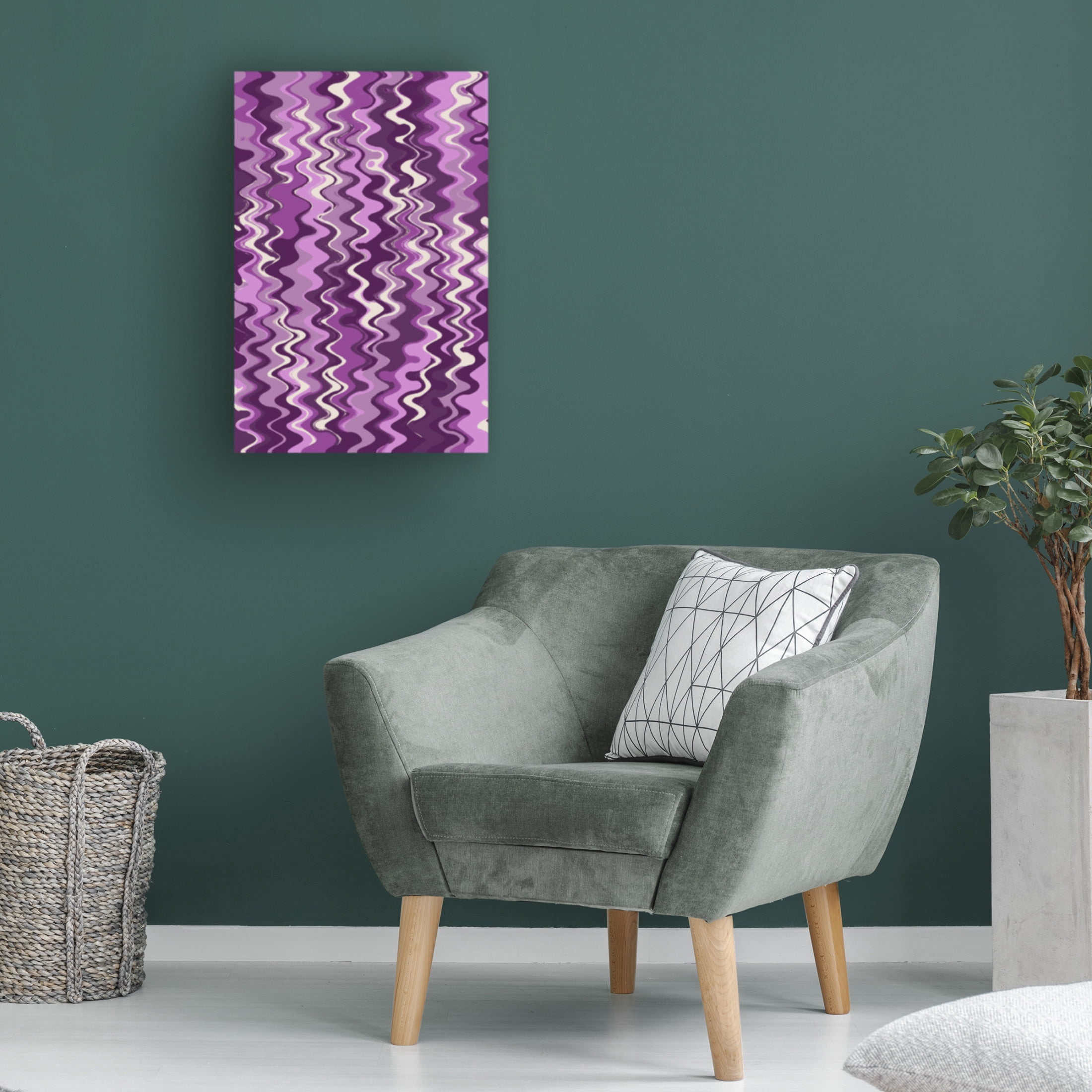 Canvas Wall Art - Treechild 'Purple Wavey Pattern' Wall Art for Living Room, Bedroom, or Office D?cor by Trademark Fine Art - 12 x 19 Inches