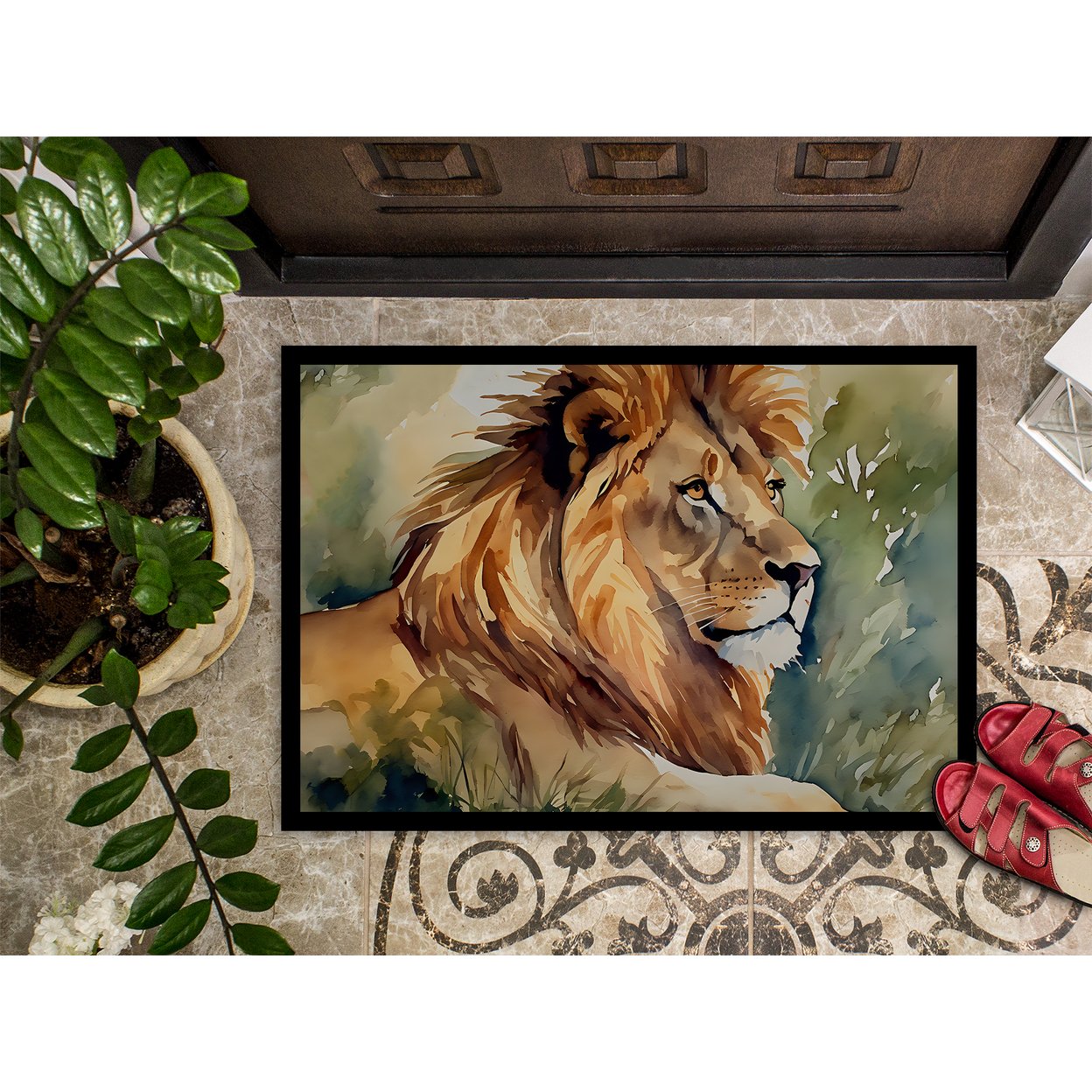 Carolines Treasures DAC2951MAT 0.15 x 18 x 27 in. Lion Doormat