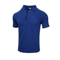 thumbnail image 4 of Bibifish Mens Polo Shirts Short Sleeve Quarter Zip Waffle Knit Casual Shirts Breathable Daily Wear Tops, 4 of 5