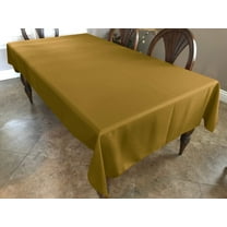Polyester Poplin Gaberdine Durable Tablecloth Solid Dark Gold Mustard Yellow