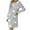 Gray, variant on Sexlip Womens Long Sleeve Polka Dot Midi Dress V Neck Design Soft Fabric Relaxed Silhouette for Office Wear Yellow XXL