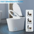 thumbnail image 3 of Smart Bidet Toilet with Auto Open Close, Elongated Comfort Height Bowl with Foot Sensor, Warm Water Bidet/Air Dryer, Heated Seat, LED Display & Night Light, Modern Bathroom Toilet (Manual), 3 of 6
