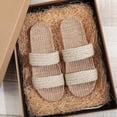 thumbnail image 6 of Samdudou Plus Size Slip On Sandals for Women Double Band Woven Slides Braided Texture Flat Jute Style Sole Minimalist Open Toe Footwear for Vacation, 6 of 6