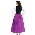 thumbnail image 5 of SWSMCLT Women's Bavarian Oktoberfest Dirndl Barmaid Bunched Billowy Breathable Cos Dresses A Line Dress Bell Sleeve Purple X-Large, 5 of 5