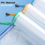 10-Pack A5 Mesh Zipper Pouch with Label Pocket , TRANBO Zip Lock Document Folder File Storage Bags for Office, School, Travel - Assorted Colours