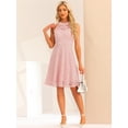 thumbnail image 4 of DARING DIVA Halter Neck Sleeveless Cocktail A-Line Dress M Pink, 4 of 6