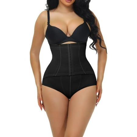 

Qazqa Women Solid Buckle Pants Shaping Button High Waist Underwear Shapewear Black XXXXL
