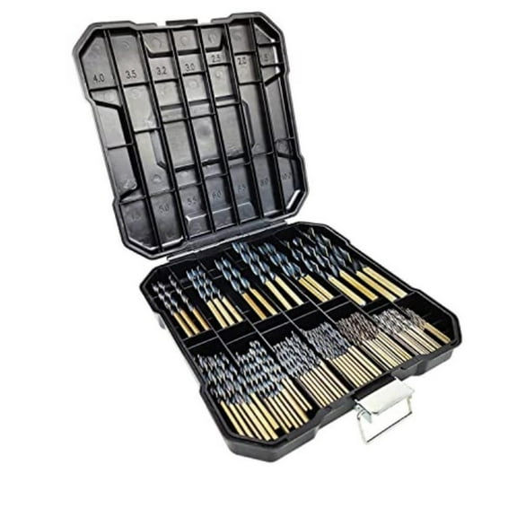 99PCS Drill Bit Set, Premium HSS Black Gold Coated Twist Drill Bits,Hex Shank Jobber for Metal, Aluminum Alloy, Plastic and Wood, 1/16" to 3/8" Drill with Plastic Storage Case