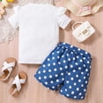 thumbnail image 4 of Gubotare Little Girl Summer Outfits Girls Clothes Toddler Girl Clothes Shirt Shorts Set Little Kid Girl Clothing Toddler Girl Summer Outfit 4T 5T (Blue,4-5 Years), 4 of 5