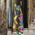 thumbnail image 2 of Lorytime Mardi Gras Jumpsuits for Women Glitter Carnival Overalls Sleeveless Adjustable Straps Vacation Romper Clothes, 2 of 5