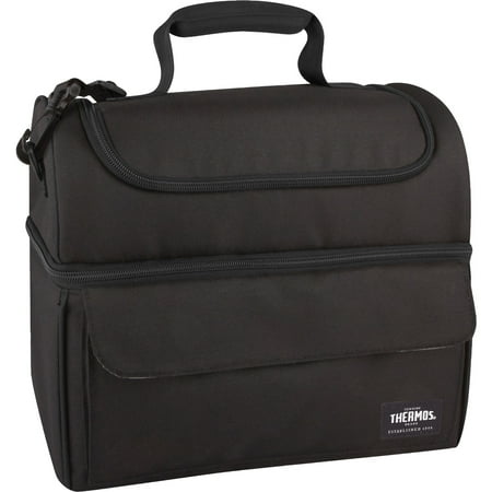 Thermos Insulated Lunch Lugger with Multiple Pockets  Black