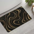thumbnail image 2 of Black Gold Wave Marble Pattern Bathroom Rugs Mat,Non Slip Microfiber Bathroom Rug,Rubber Backing,Soft Bathroom Mats for Bathroom Floor,Tub and Shower,17x27in(43x68cm), 2 of 5