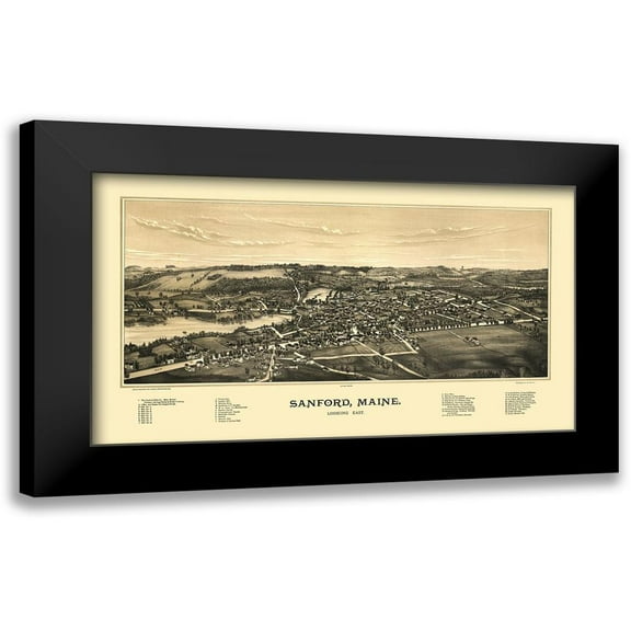 Norris 14x10 Black Modern Framed Museum Art Print Titled - Sanford Maine - Norris 1889