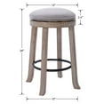 thumbnail image 4 of Dayalane Farmhouse 360° Swivel Bar Stools Set of 2, 25.6" Counter Height Round Linen Barstools with Wood Legs and Footrest, Backless Kitchen Island Chairs for Dining Room, Pub, Coffee Bar,Grey, 4 of 8