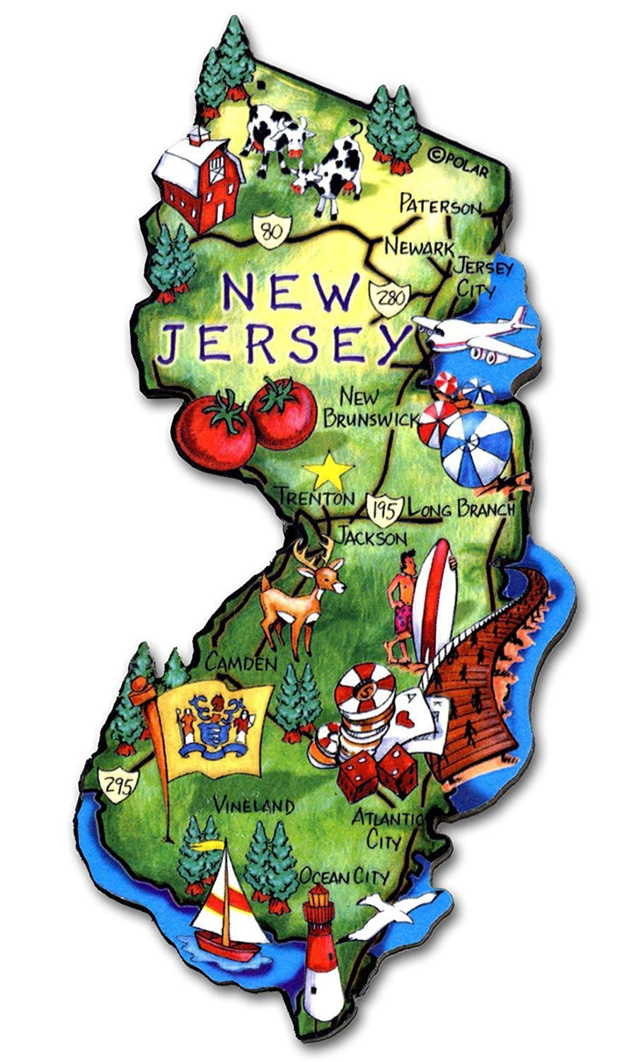 New Jersey Artwood Jumbo Fridge Magnet New Jersey Artwood Jumbo Fridge Magnet