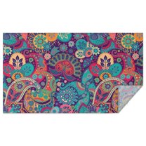 Rectangle Boho Waterproof Tablecloth 60×102 Inch,Bohemian Style Floral Vintage Reusable Indoor/Outdoor Durable Table Cover for Party Kitchen Dinner Room Decor