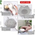 thumbnail image 2 of Silicone Soap Dish,petals Shaped Soap Dishes With Drain Holes,soap Case Holder Tray For Bathroom Shower Kitchen,multi-function Storage Tray,2 Pack (gr, 2 of 4