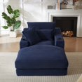 thumbnail image 5 of Miniyam 68" x 47" Chaises Indoor with Cup Holders & Side Pockets, Blue Compression Sofa Lounge, No Installation Required, 5 of 9