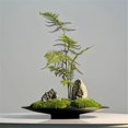 thumbnail image 5 of Bandeja minimalista for arreglos florales con paisajes en miniatura de esmalte horneado de arte en hierro, 5 of 5