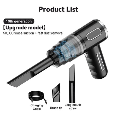 ZEPARO Cordless Hand Held Vacuum Cleaner Mini Portable Car Auto Home Wireless Black