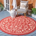 thumbnail image 2 of Safavieh Courtyard Nanda Botanical Indoor/Outdoor Area Rug, Red/Natural, 6'7" x 6'7" Round, 2 of 10