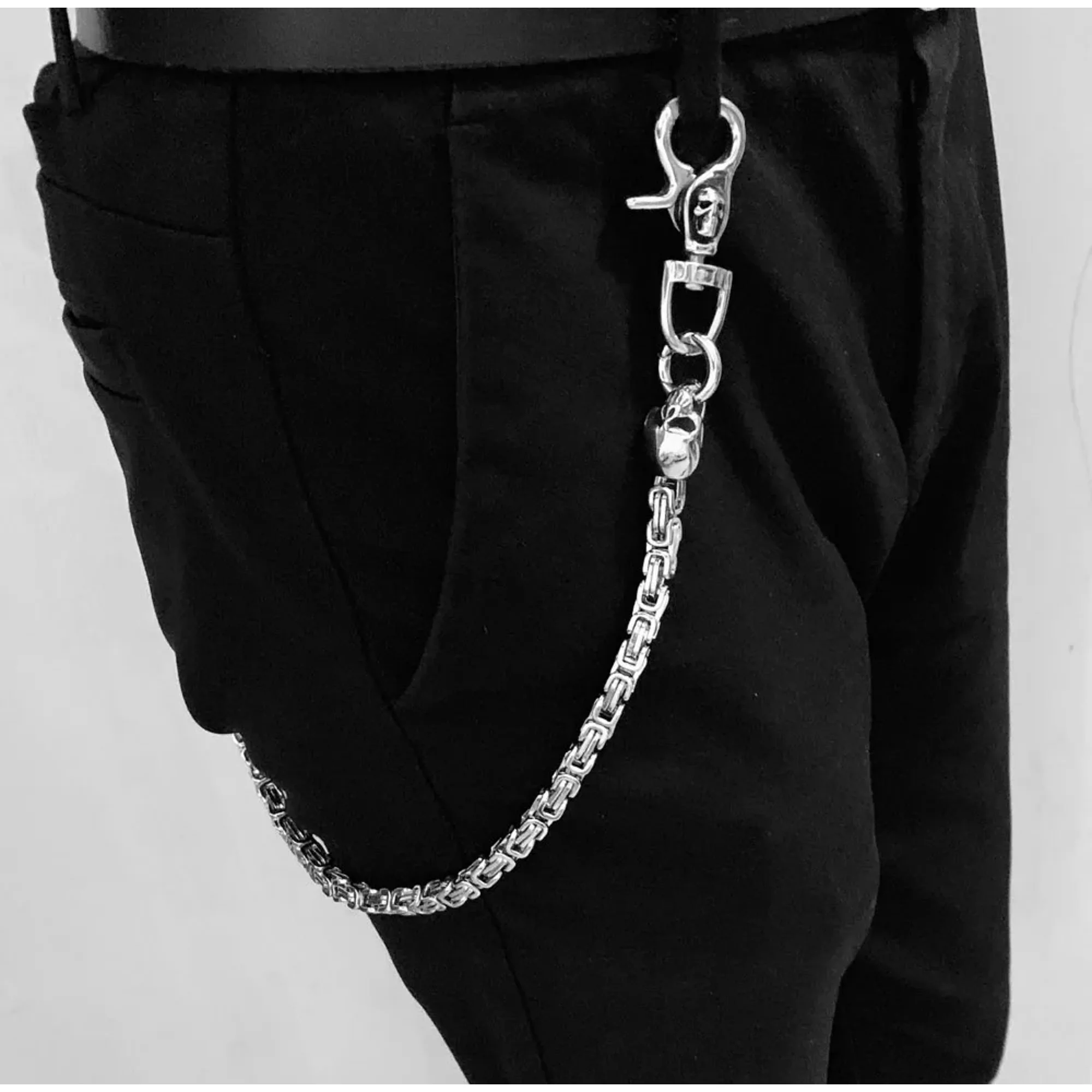 High Quality Stainless Steel Skull head Biker Wallet Chain Trousers Jeans key Chain Walmart